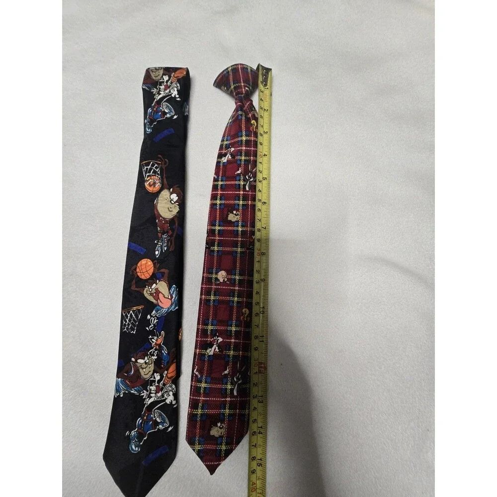 Vintage Looney Tunes Kids Tie Set – 1996 Taz Bugs Tweety Novelty Neckties – Made